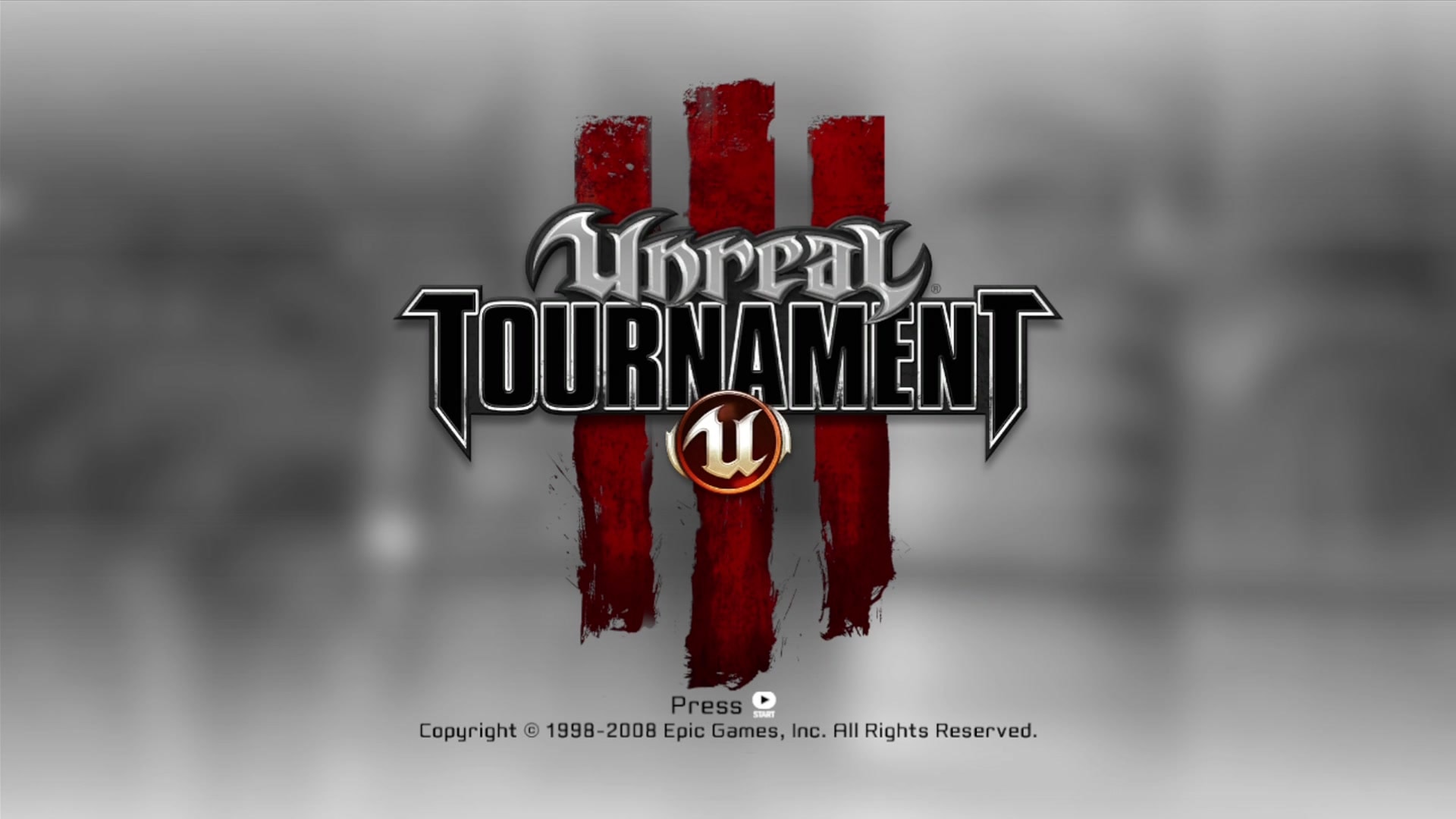 Unreal Tournament 3 title screen for Xbox 360